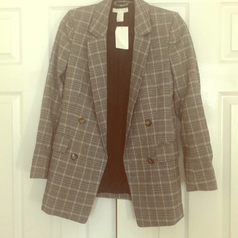 NWT H&M Checked Blazer, Size 2🎉🎊
